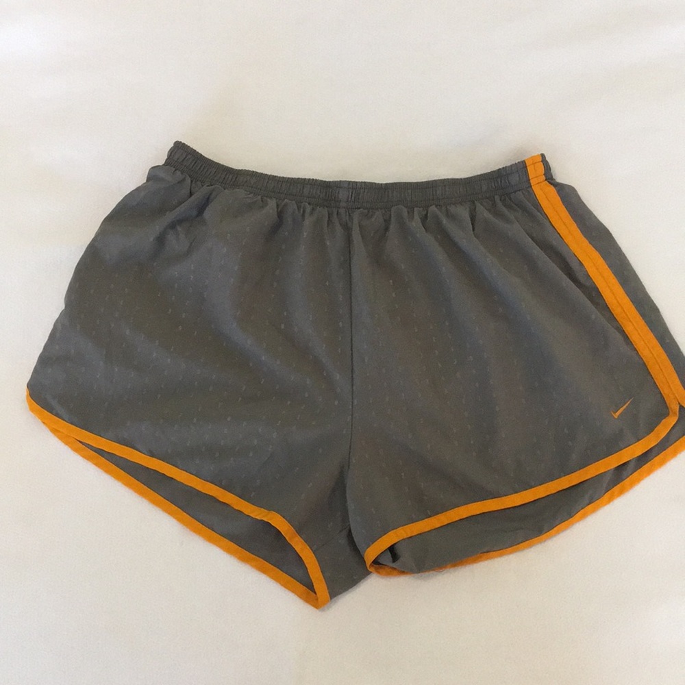 Gray Nike Shorts with Orange Trim